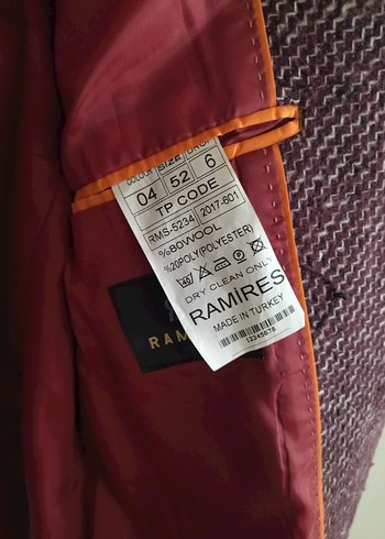 Bordo Düğmeli Yün Erkek Ceket - Görsel 4