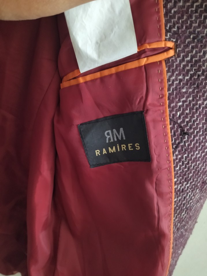 Bordo Düğmeli Yün Erkek Ceket - Görsel 5