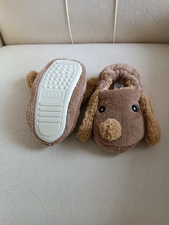 Kahverengi Erkek Çocuk Peluş Ev Terliği - Görsel 3