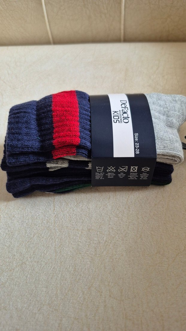 DeFacto Erkek Çocuk Çizgili Midi Çorap - Görsel 2