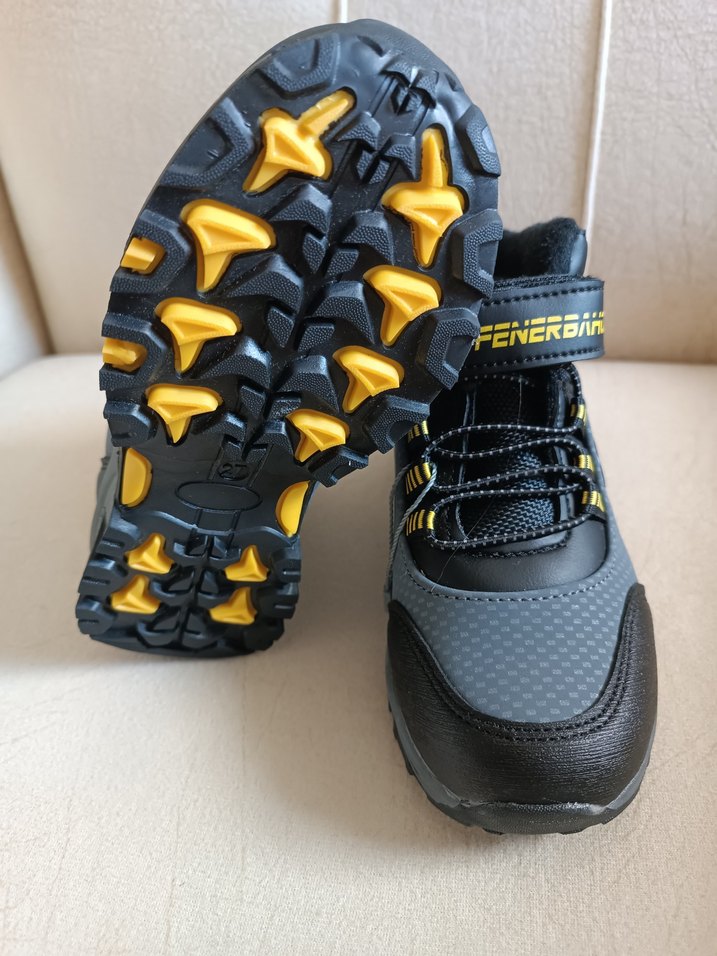 Gri Erkek Çocuk Spor Ayakkabı Velcro Bağcıklı - Görsel 4