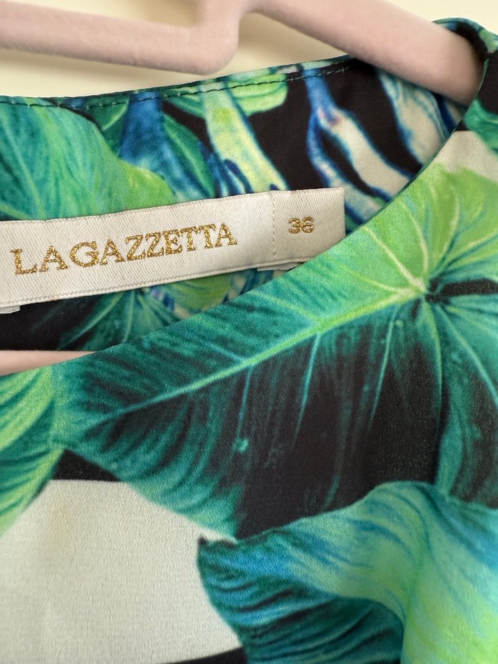 Yeşil Yaprak Desenli Midi Elbise - Görsel 3