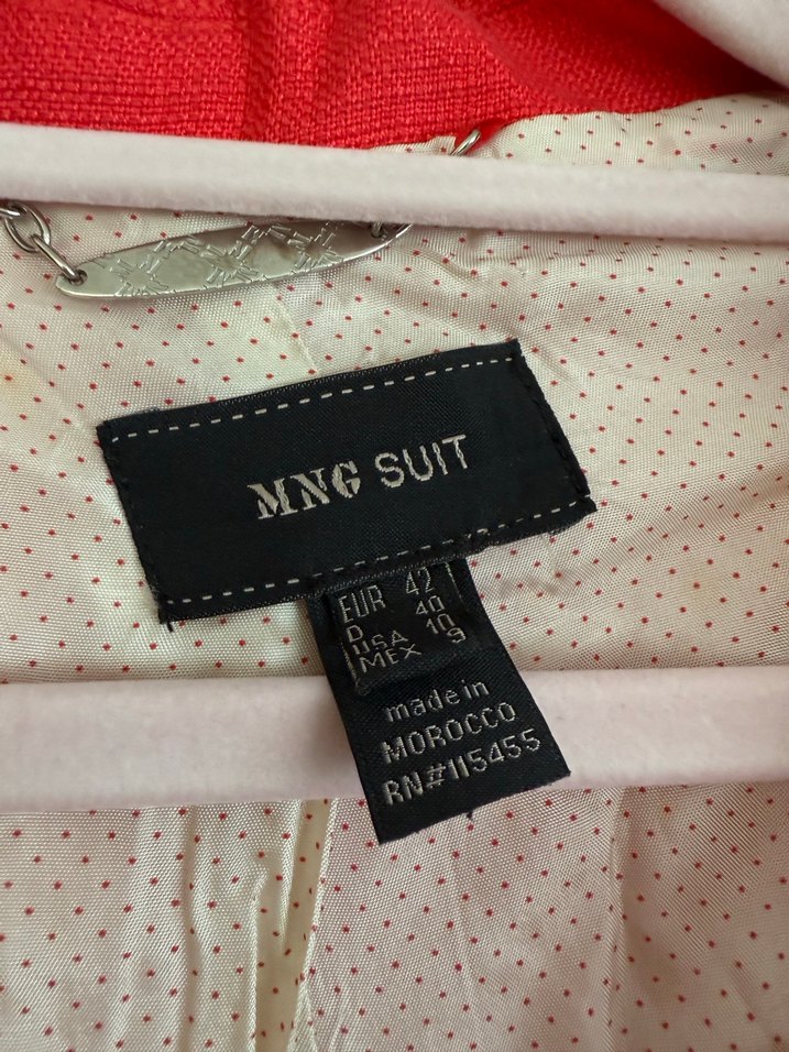 Düğmeli Kırmızı Keten Vintage Kadın Ceket - Görsel 2