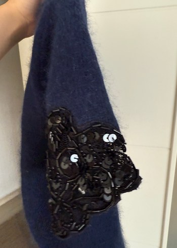 Kızlar için Kürklü Mavi Bolero - Görsel 3