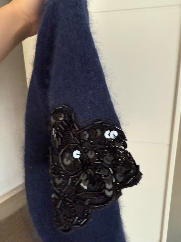 Kızlar için Kürklü Mavi Bolero - Görsel 3