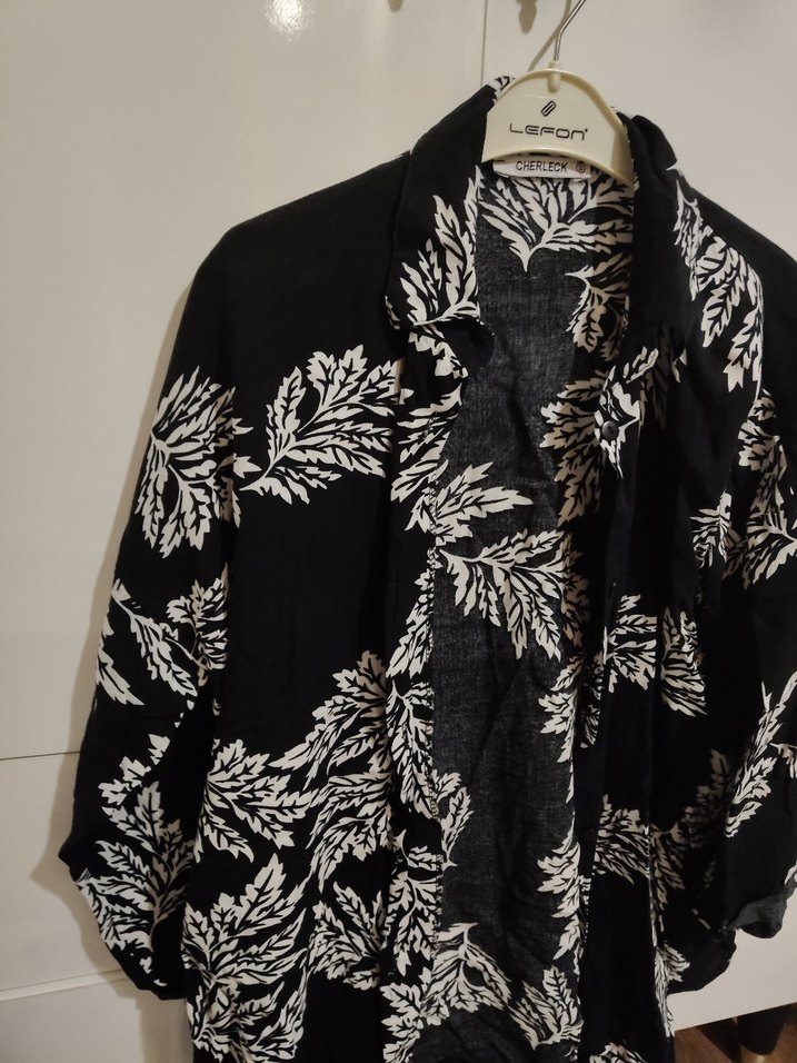 Siyah Batik Desenli Gömlek - Görsel 2