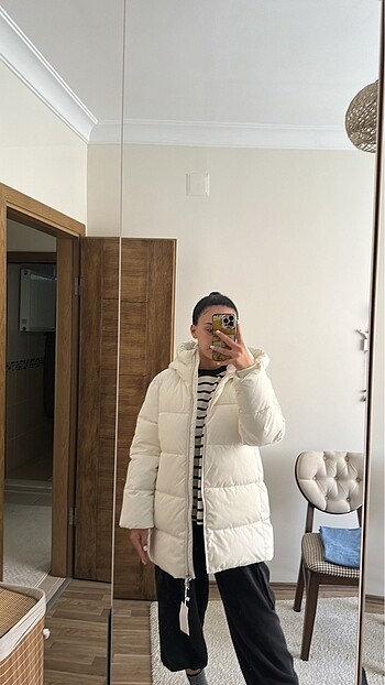 s Beden beyaz Renk MANGO KAPÜŞONLU ANORAK