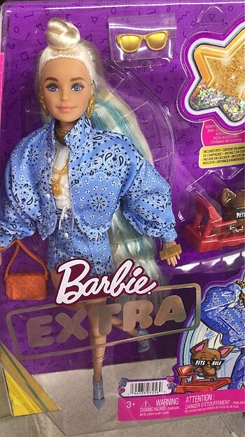 Barbie Extra Mavi Kostümlü Bebek