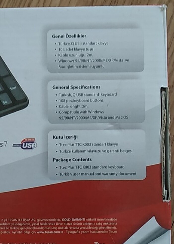 T.tec kablolu q klavye - Görsel 5