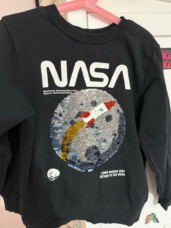 Erkek Çocuk NASA Baskılı Uzun Kollu Sweatshirt - Görsel 2