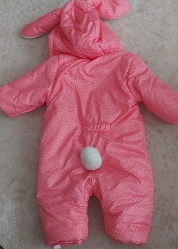 Kız Bebek Kapüşonlu Pembe Tulum - Görsel 3