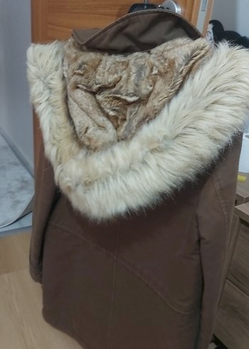 Kürklü Kahverengi Süet Kadın Ceket - Görsel 3