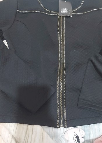 Kadın Siyah Uzun Fermuarlı Ceket - Görsel 2