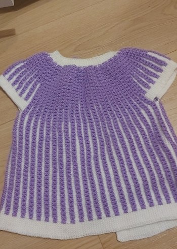 Kız Çocuk Lila Örgü Kolsuz Hırka - Görsel 4