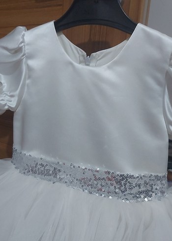 Beyaz Fırfırlı Elbise özel dikim 1 defa doğum gününde giydi  3 - Görsel 2
