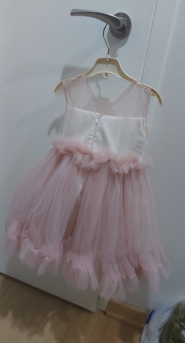 Kız Çocuk Pembe Fırfırlı Tüllü Elbise 1.2 yasa uygun - Görsel 3