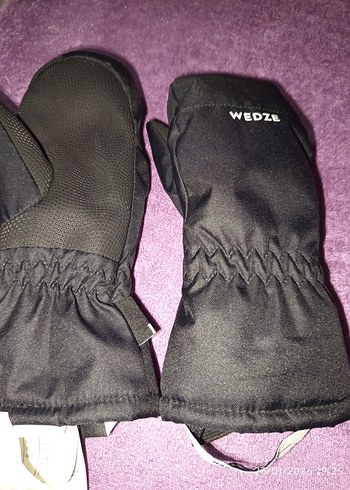 Siyah Erkek Çocuk Biker Eldiveni Velcro - Görsel 2