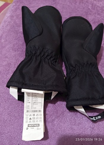 Siyah Erkek Çocuk Biker Eldiveni Velcro - Görsel 4