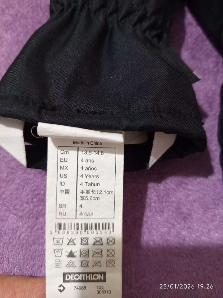 Siyah Erkek Çocuk Biker Eldiveni Velcro - Görsel 3