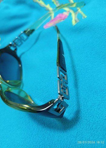 Şeffaf Turkuaz Retro Kadın Gözlüğü - Görsel 2