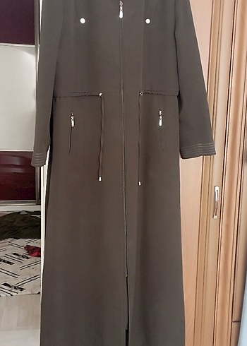 Fermuarlı Uzun Süet Kadın Kaban