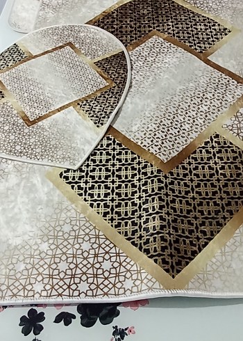 Diğer Gri Nakışlı Modern Masa Örtüsü