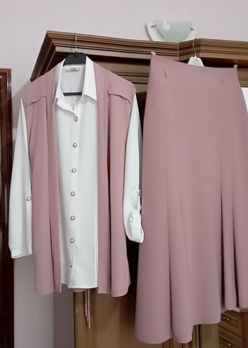 Pembe Drapeli Mini Ofis Elbisesi - Görsel 3