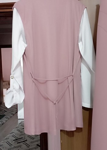 Pembe Drapeli Mini Ofis Elbisesi - Görsel 7