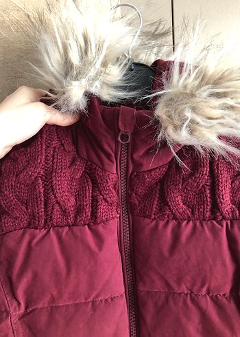 Genç Kız Bordo Kürklü Yelek - Görsel 3