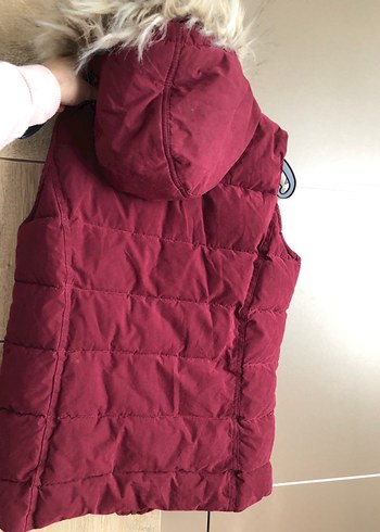 Genç Kız Bordo Kürklü Yelek - Görsel 2