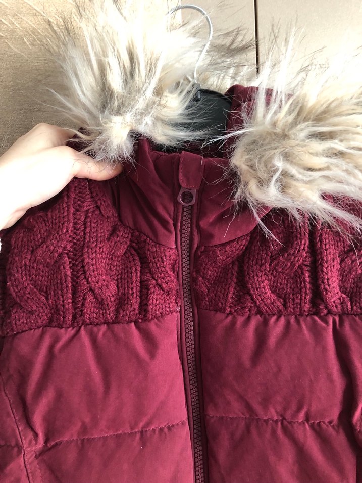 Genç Kız Bordo Kürklü Yelek - Görsel 3