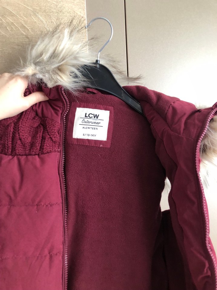 Genç Kız Bordo Kürklü Yelek - Görsel 4