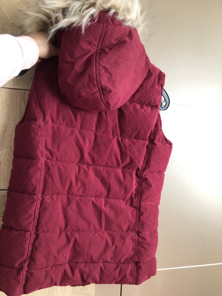 Genç Kız Bordo Kürklü Yelek - Görsel 2