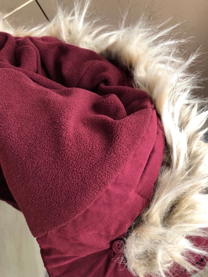 Genç Kız Bordo Kürklü Yelek - Görsel 5