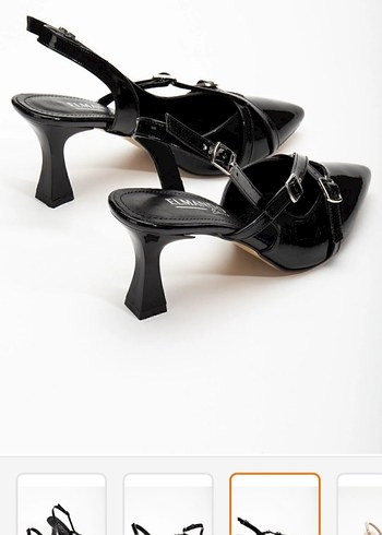 Klasik Siyah Rugan Stiletto Topuklu Kadın Ayakkabı - Görsel 3