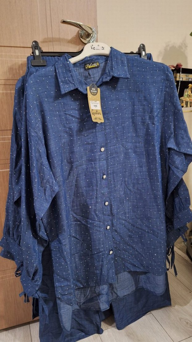 Mavi Uzun Kollu Denim Gömlek - Görsel 2