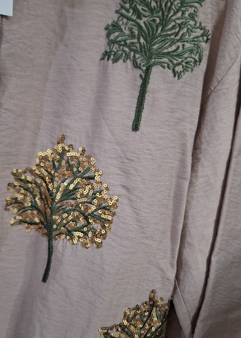 Nakışlı Uzun Kollu Kadın Gömlek - Görsel 3