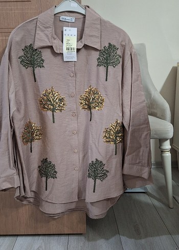 Nakışlı Uzun Kollu Kadın Gömlek - Görsel 2