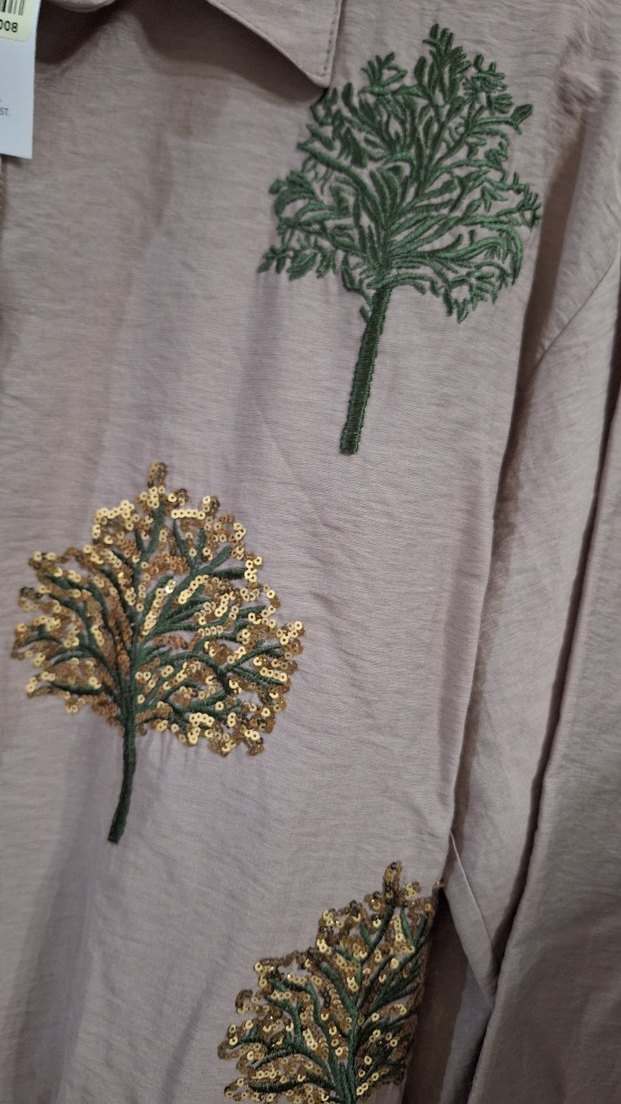 Nakışlı Uzun Kollu Kadın Gömlek - Görsel 3