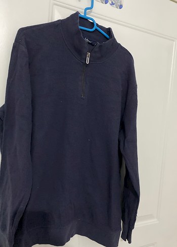 Lacivert Yarım Fermuarlı Yüksek Yaka Sweatshirt
