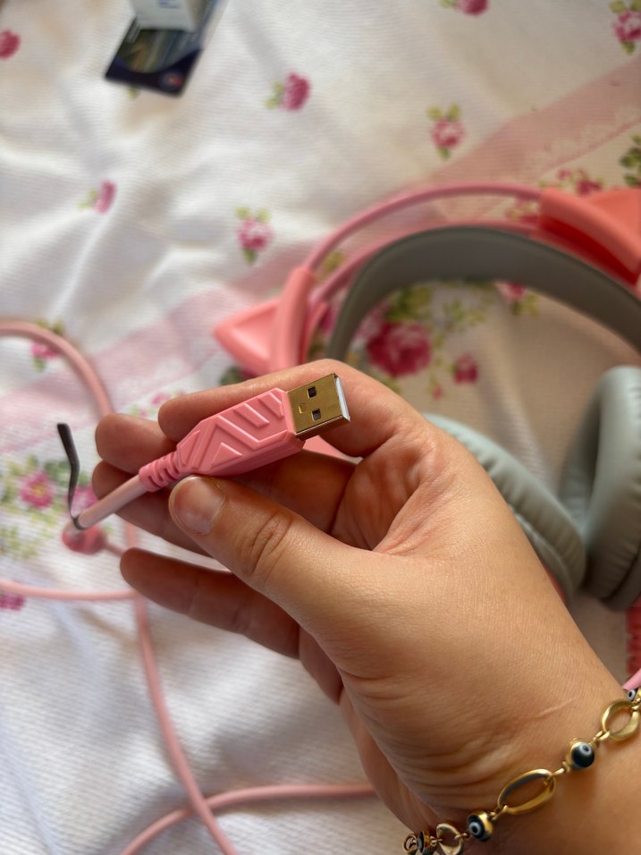 RGB Pembe Gaming Kulaklık Rampage X catty - Görsel 2