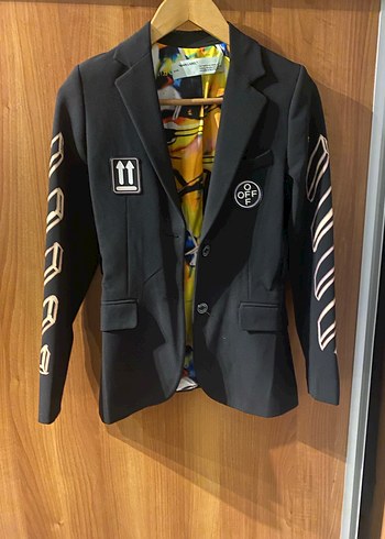 Siyah Baskılı Kadın Blazer Ceket - Görsel 2