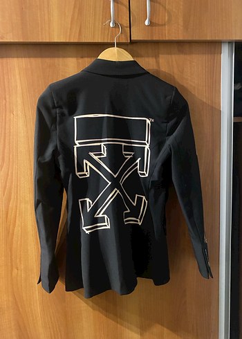 Siyah Baskılı Kadın Blazer Ceket - Görsel 3