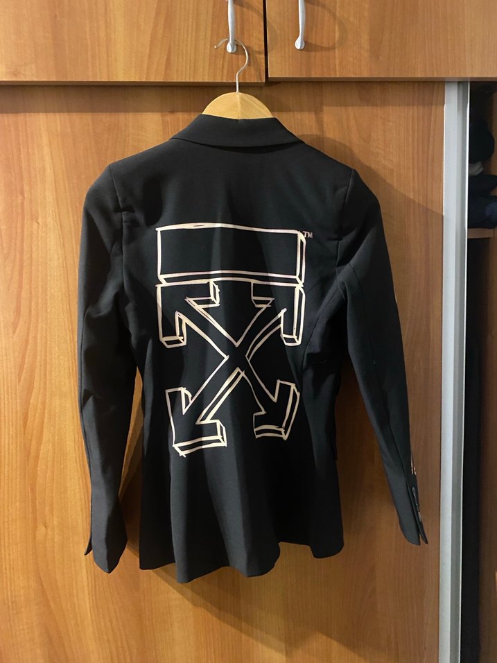 Siyah Baskılı Kadın  Blazer Ceket - Görsel 3