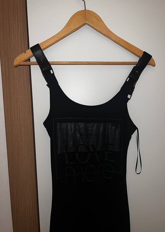 Deri aski detayli vucuda oturan likrali elbise - Görsel 3