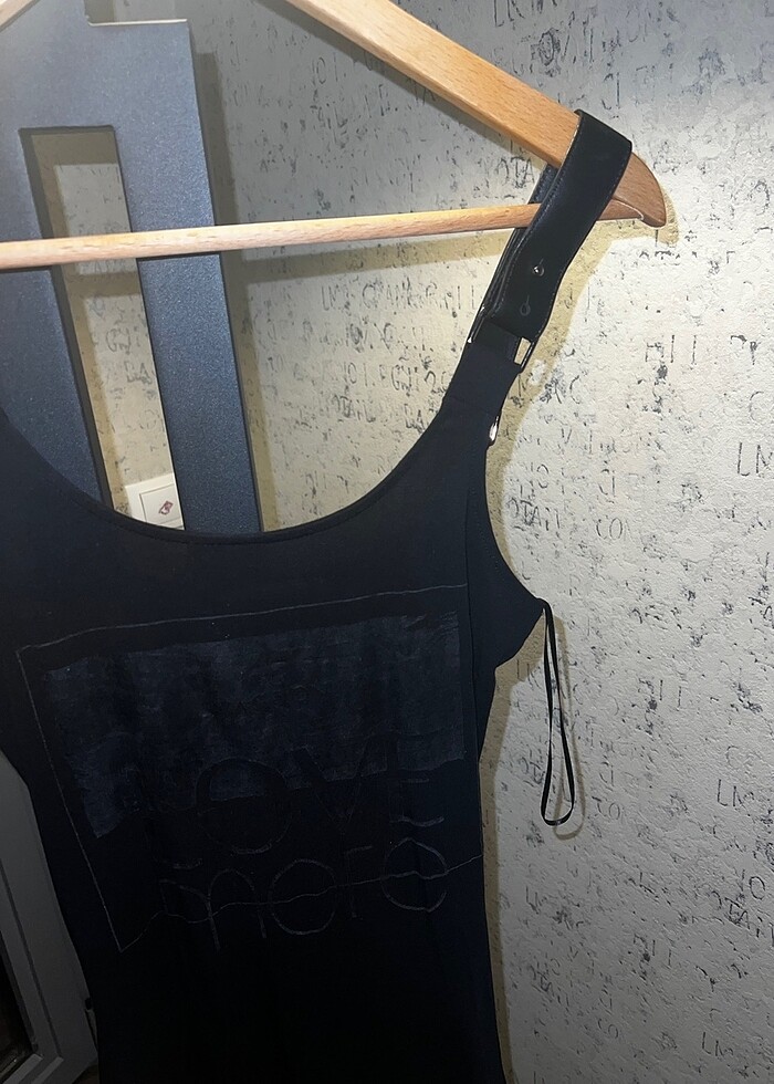 Deri aski detayli vucuda oturan likrali elbise - Görsel 4