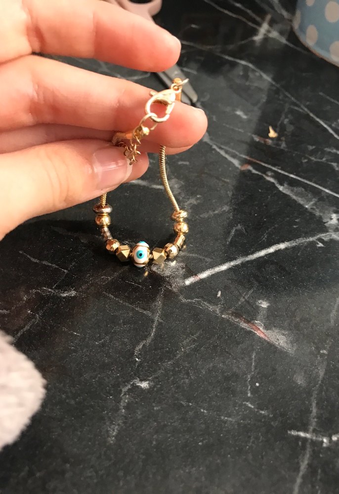 Zincir Detaylı Altın Renk Bohem Bileklik ( çocuk için) - Görsel 2