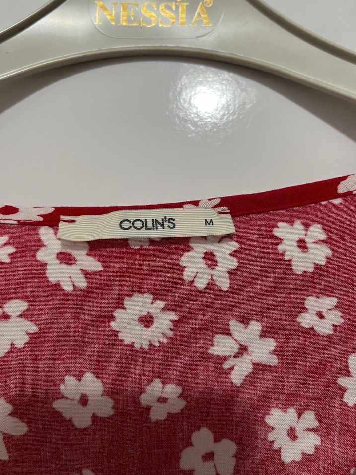 Kırmızı Çiçek Desenli elbise - Görsel 3