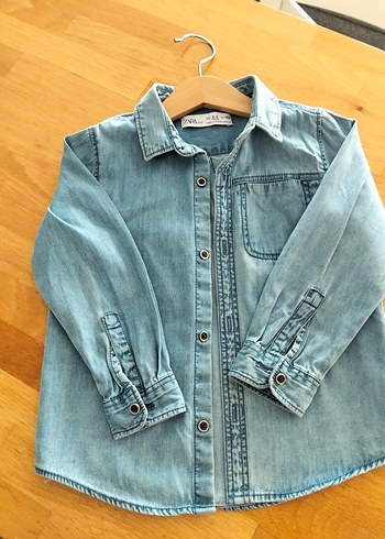 Zara Erkek Çocuk Açık Mavi Denim Gömlek