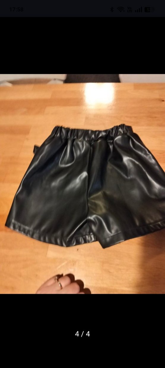 Siyah Deri Kemerli Mini Etek - Görsel 3